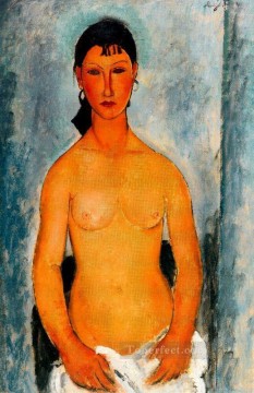アメデオ・モディリアーニ Painting - 立っている裸のエルヴィラ 1918年 アメデオ・モディリアーニ